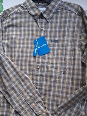 Columbia Men's Plaid Button-Down Shirt - Brown/Gray
